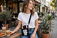 Mini Crossbody Bag For Women & Gril (Black Dog)