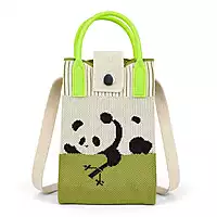 Mini Crossbody Bag For Women & Gril (Green Climbing Panda)