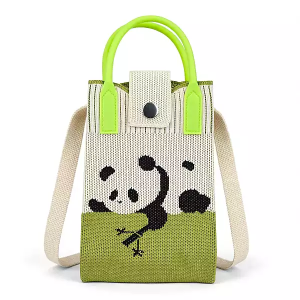 Mini Crossbody Bag For Women & Gril (Green Climbing Panda)