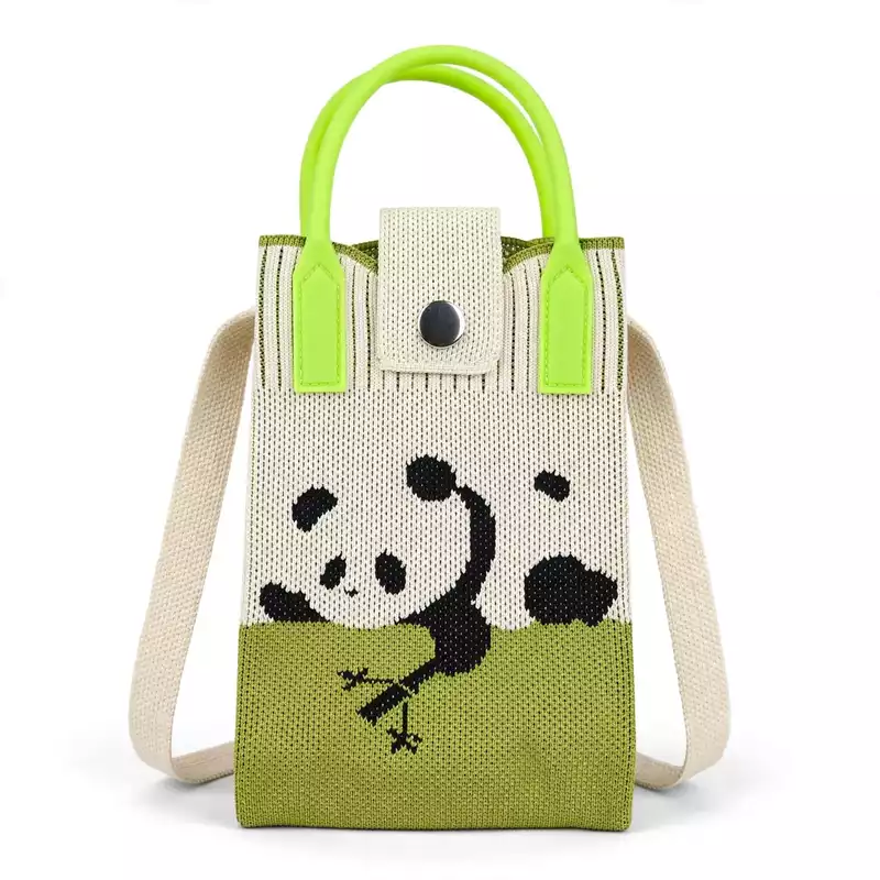 Mini Crossbody Bag For Women & Gril (Green Climbing Panda)