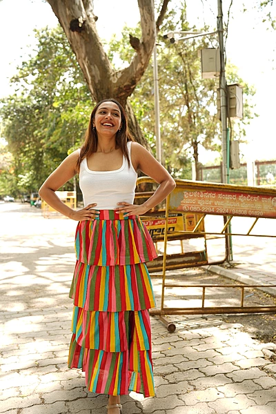 Gulaal's Tiered Celebration Skirt - Rainbow Colours