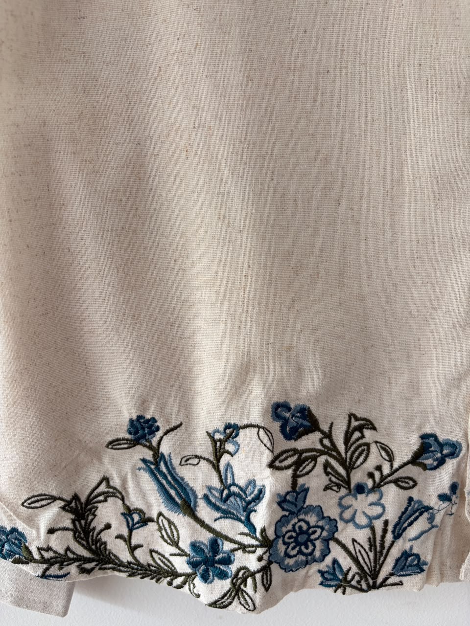 Sand azure embroidered shirt