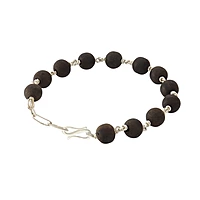 925 Silver Karungali Bracelet for Men & Women | Handmade Ebony Wood Bead Bracelet