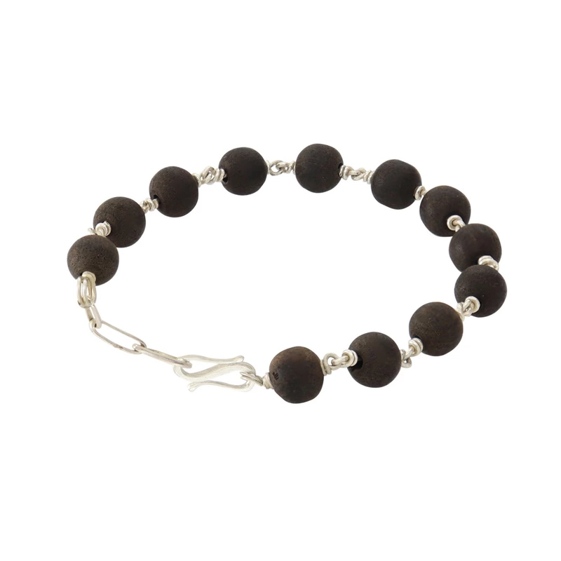 925 Silver Karungali Bracelet for Men & Women | Handmade Ebony Wood Bead Bracelet