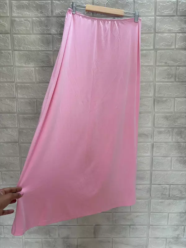 Light Pink High-Waisted Maxi Skirt