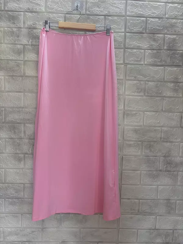 Light Pink High-Waisted Maxi Skirt