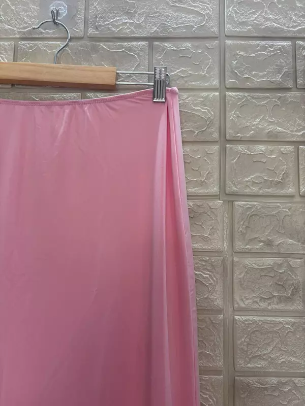 Light Pink High-Waisted Maxi Skirt