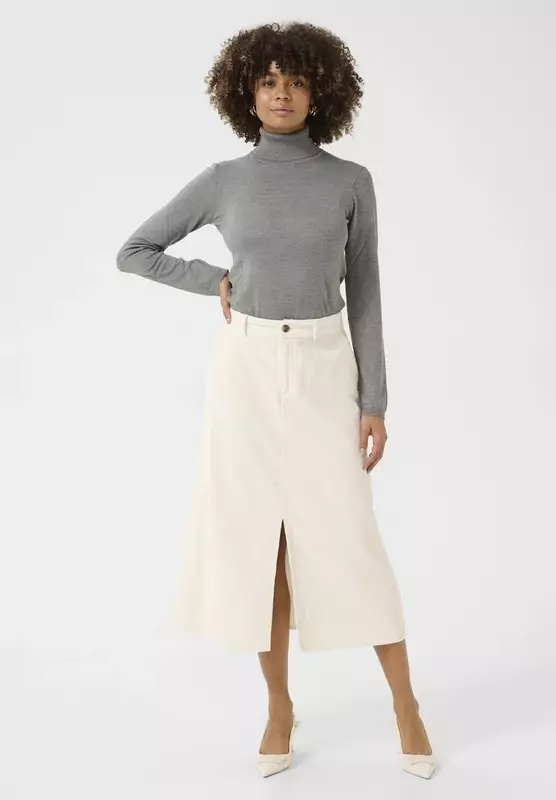 Corduroy High-Waisted Midi Skirt
