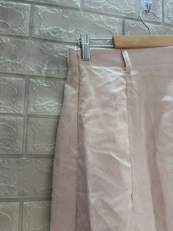 Corduroy High-Waisted Midi Skirt