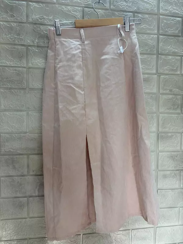 Corduroy High-Waisted Midi Skirt