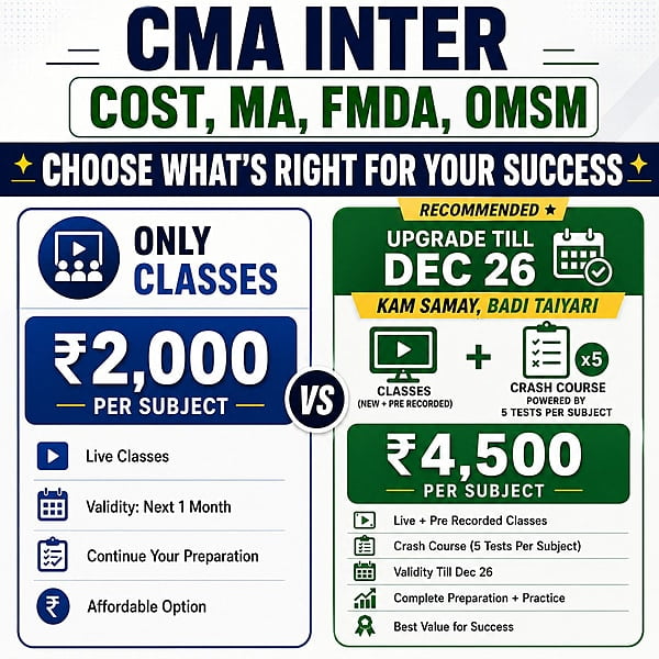 CMA Inter Only Extension For 1 Month By SJC Institute CMA Inter Only Extension For 1 Month By SJC Institute