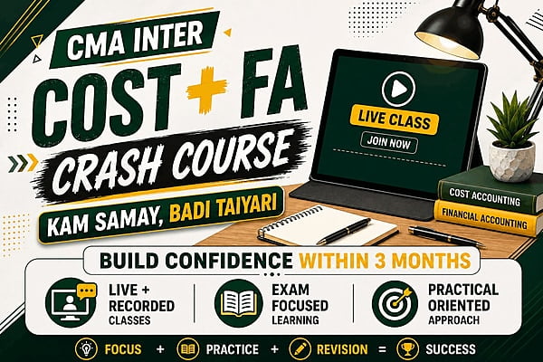 CMA Inter Group 1 (COST & FA) Crash Course Combo By CA Satish Jalan & CGMA Suraj Kr Gupta for Dec 26 CMA Inter Group 1 (COST & FA) Crash Course Combo By CA Satish Jalan & CGMA Suraj Kr Gupta for Dec 26