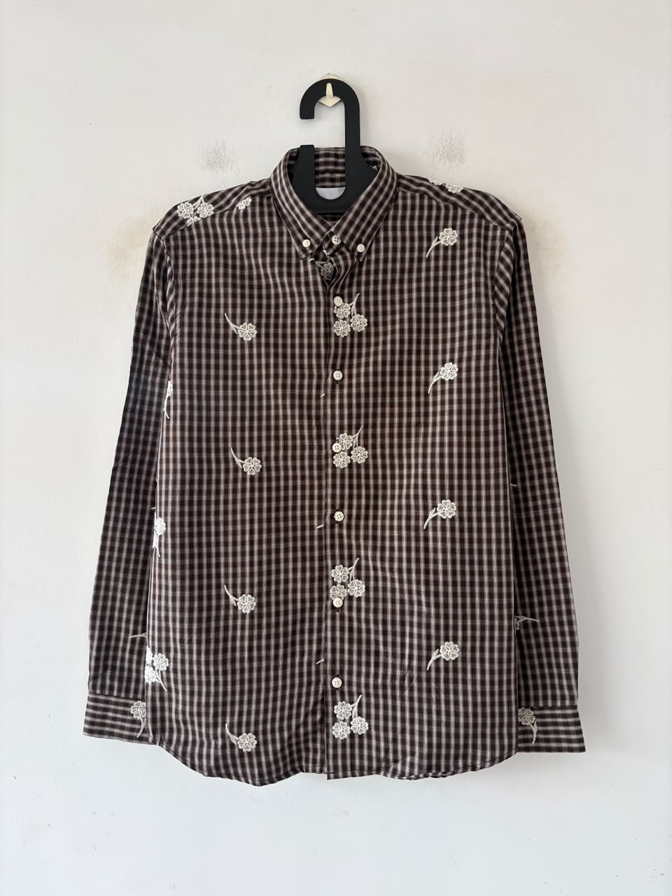Cocoa embroidered check shirt