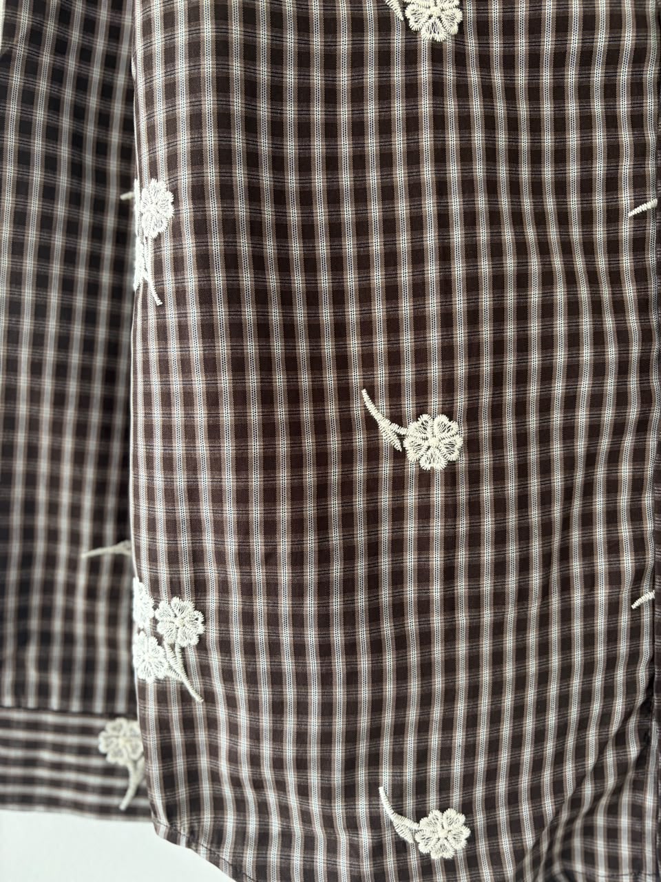 Cocoa embroidered check shirt