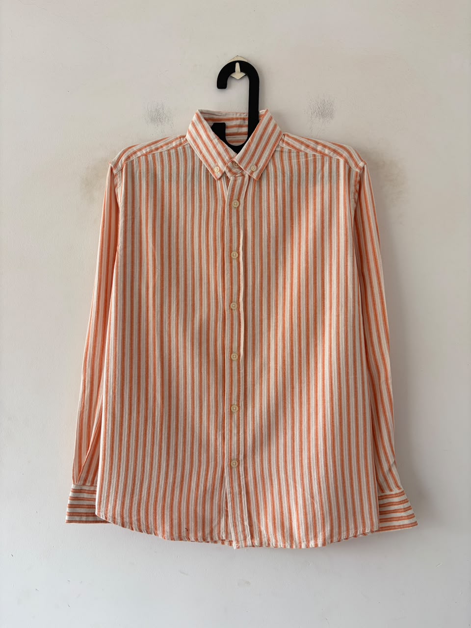 Coral orange stripes shirt