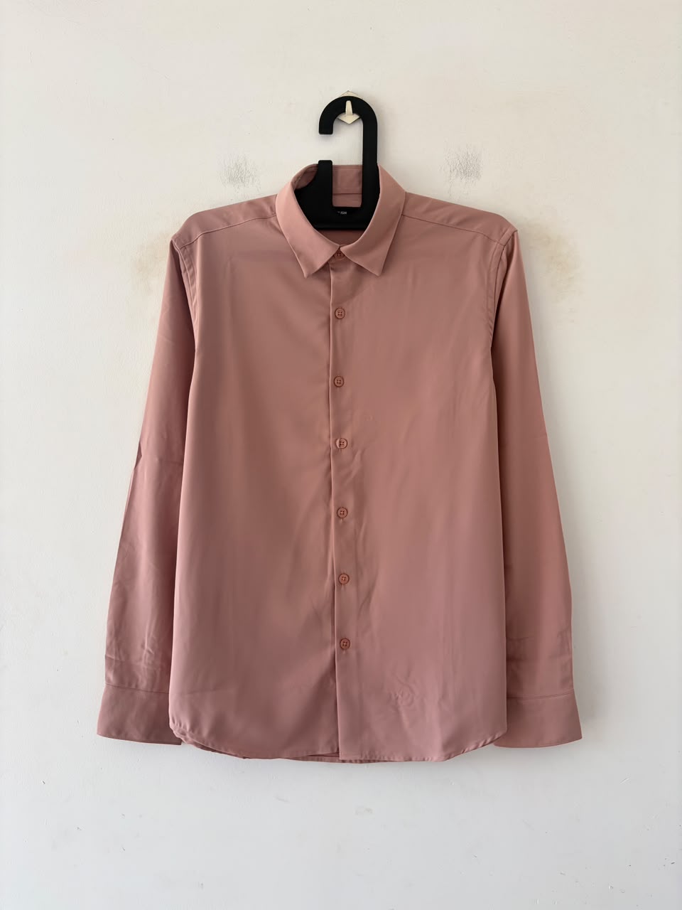 Dusty pink satin shirt