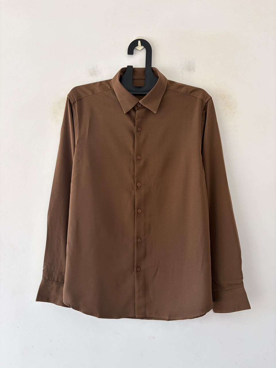 Chestnut glow satin shirt