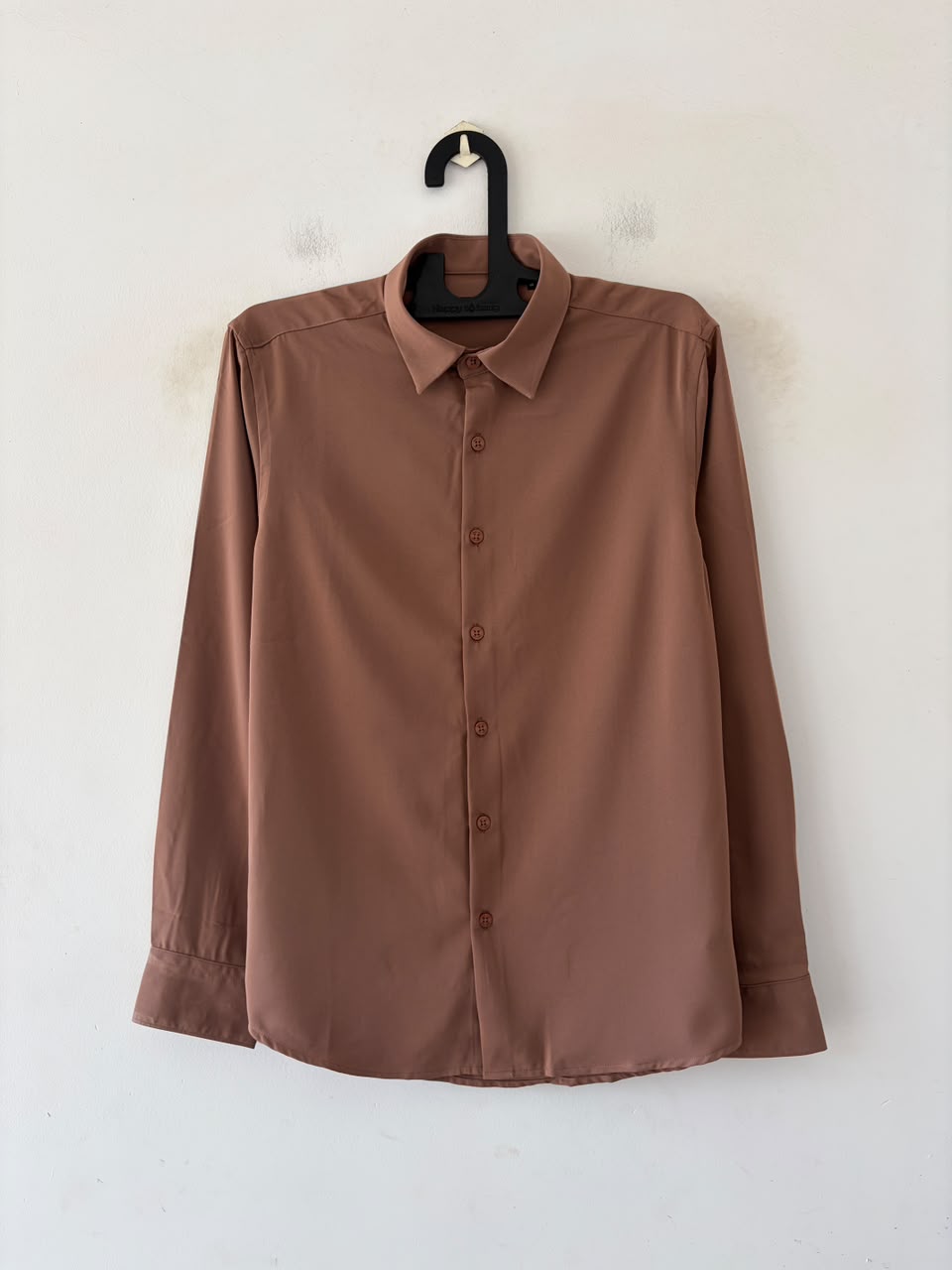 Wood brown satin shirt