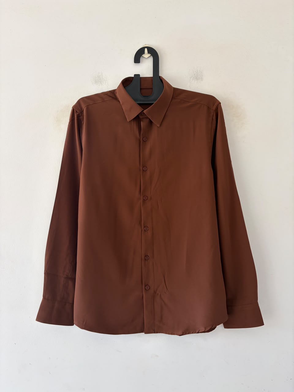 Honey brown satin shirt