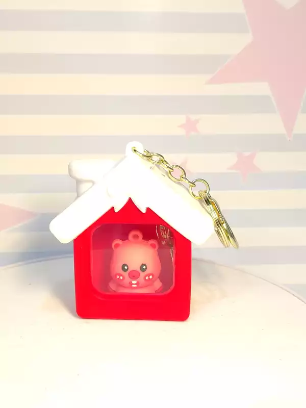 a cute, Novelty pop-out animal silicone keychain