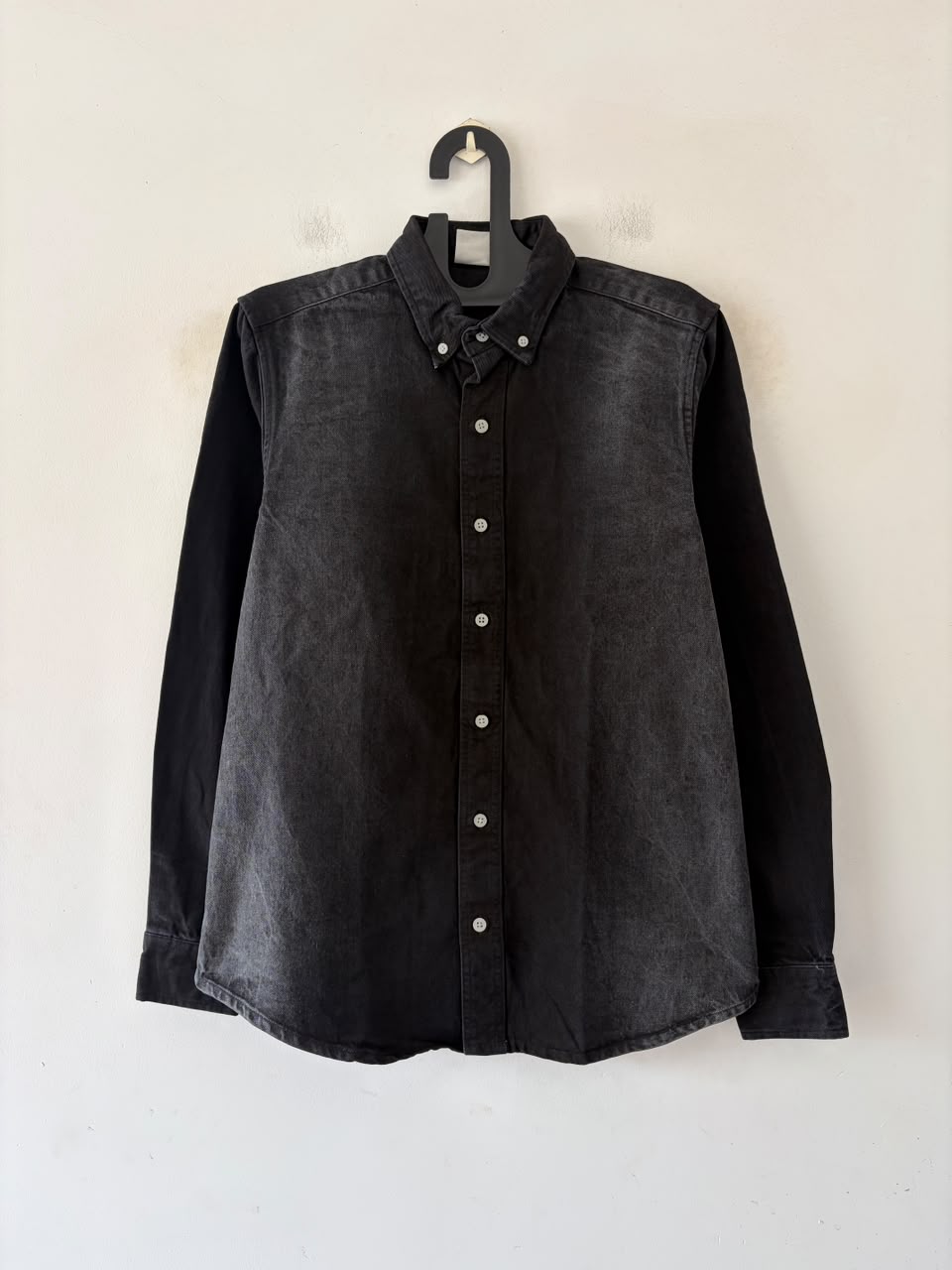 Graphite luxe denim shirt