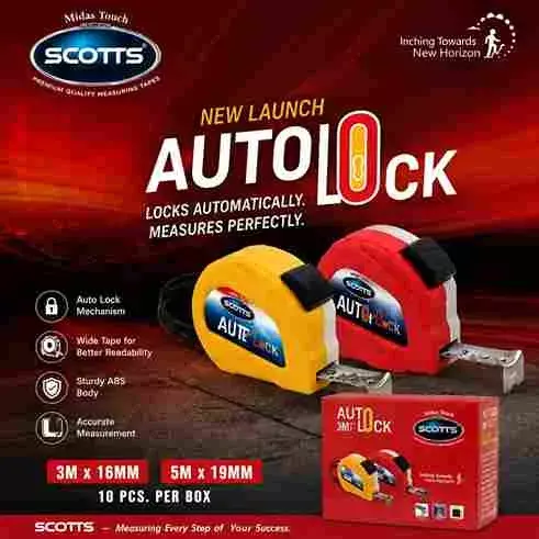 Scotts Measuring Tape Auto Lock (5mx19mm)