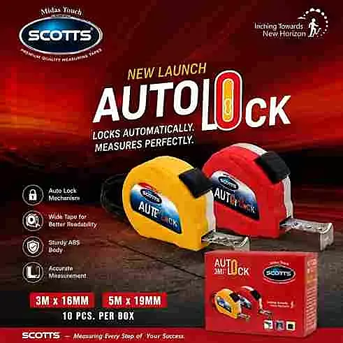 Scotts Measuring Tape Auto Lock (3mx16mm)