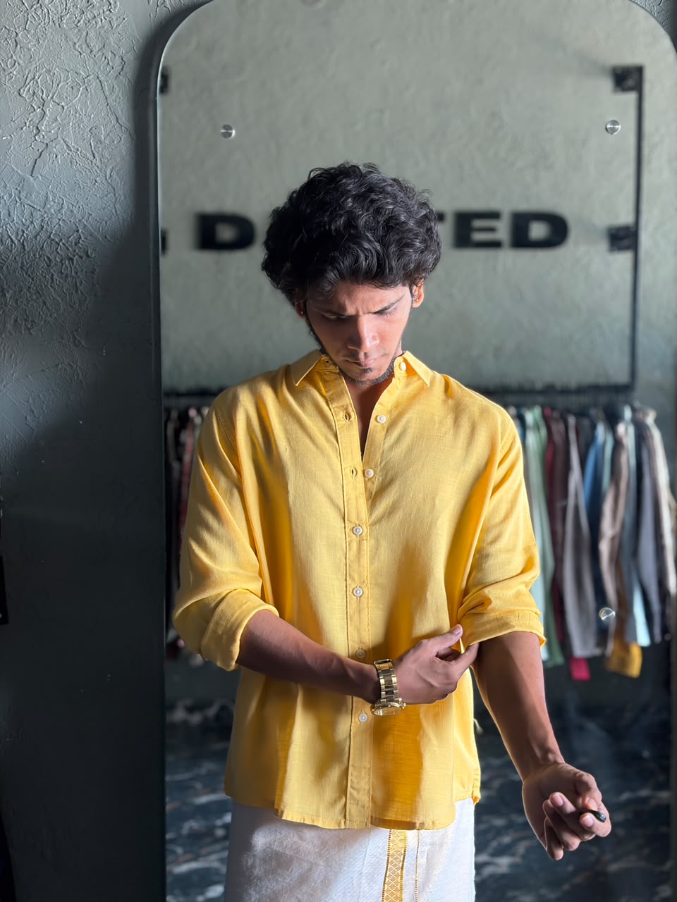 Golden yellow linen shirt