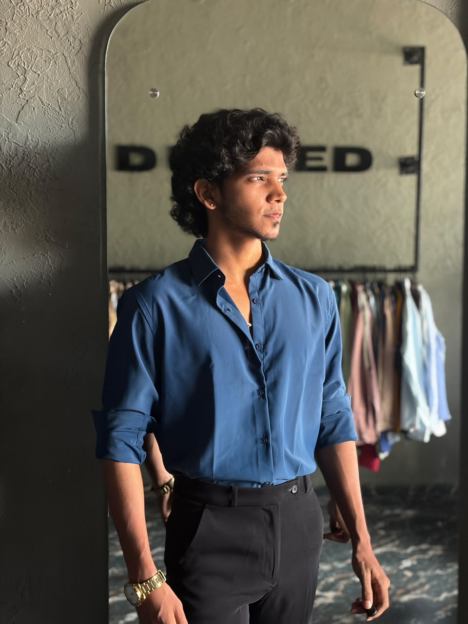 Peacock satin shirt