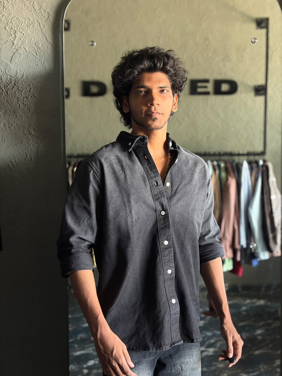Obsidian fade denim shirt
