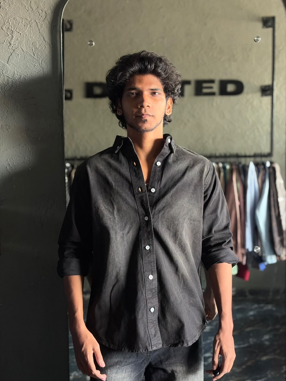 Onyx shadow denim shirt