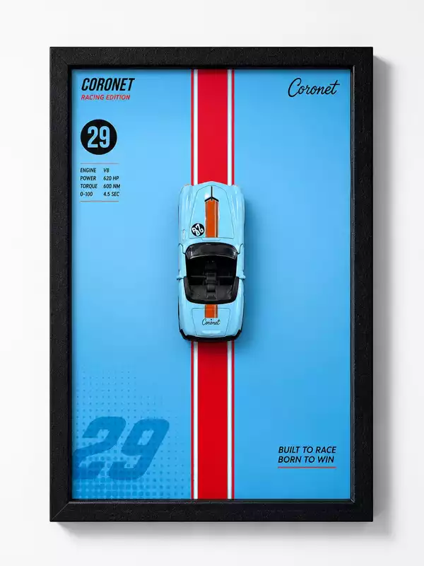 Coronet Racing Edition, light blue die-cast Model