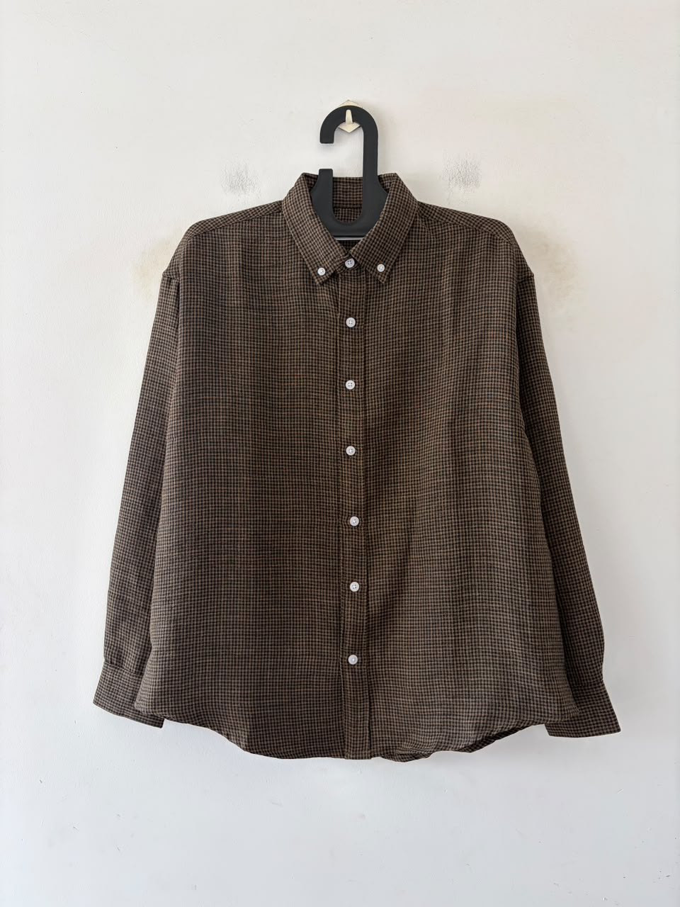 Walnut grid micro check shirt