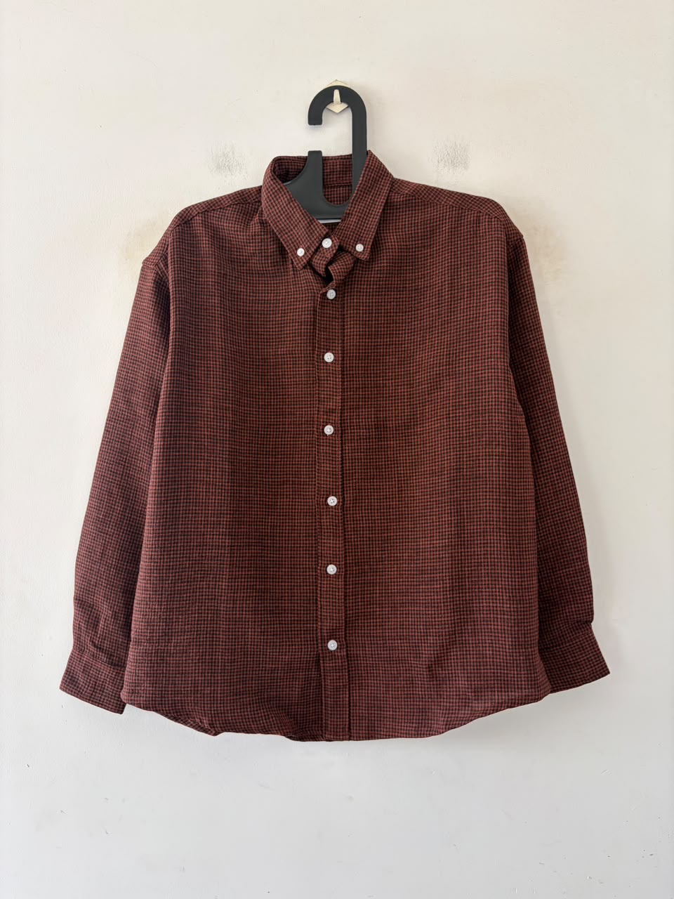 Garnet grid micro check shirt