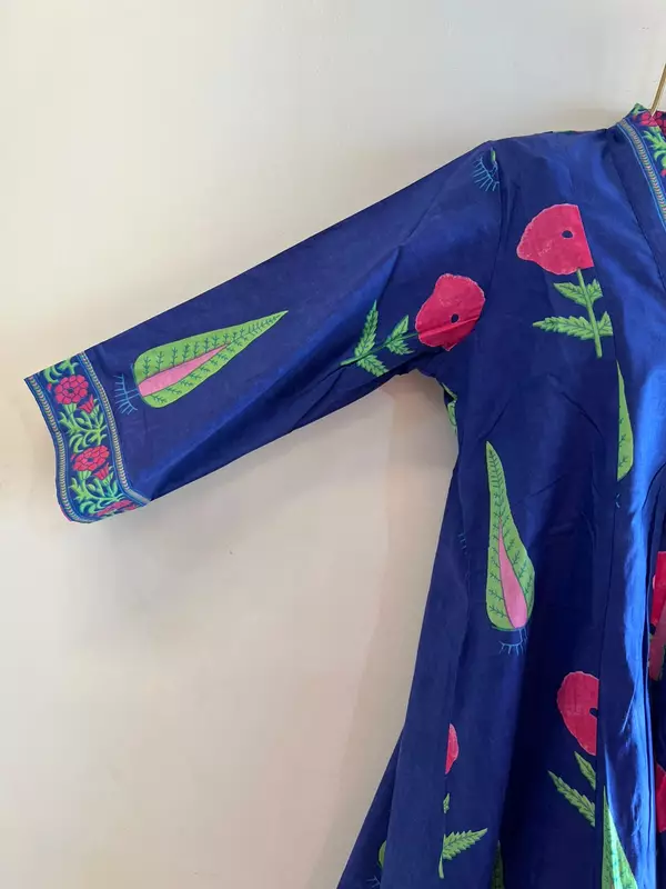 Amara's Everyday Flare Dress - Royal Blue & Print