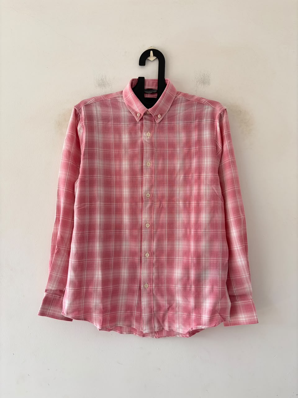 Blush pink imp check shirt
