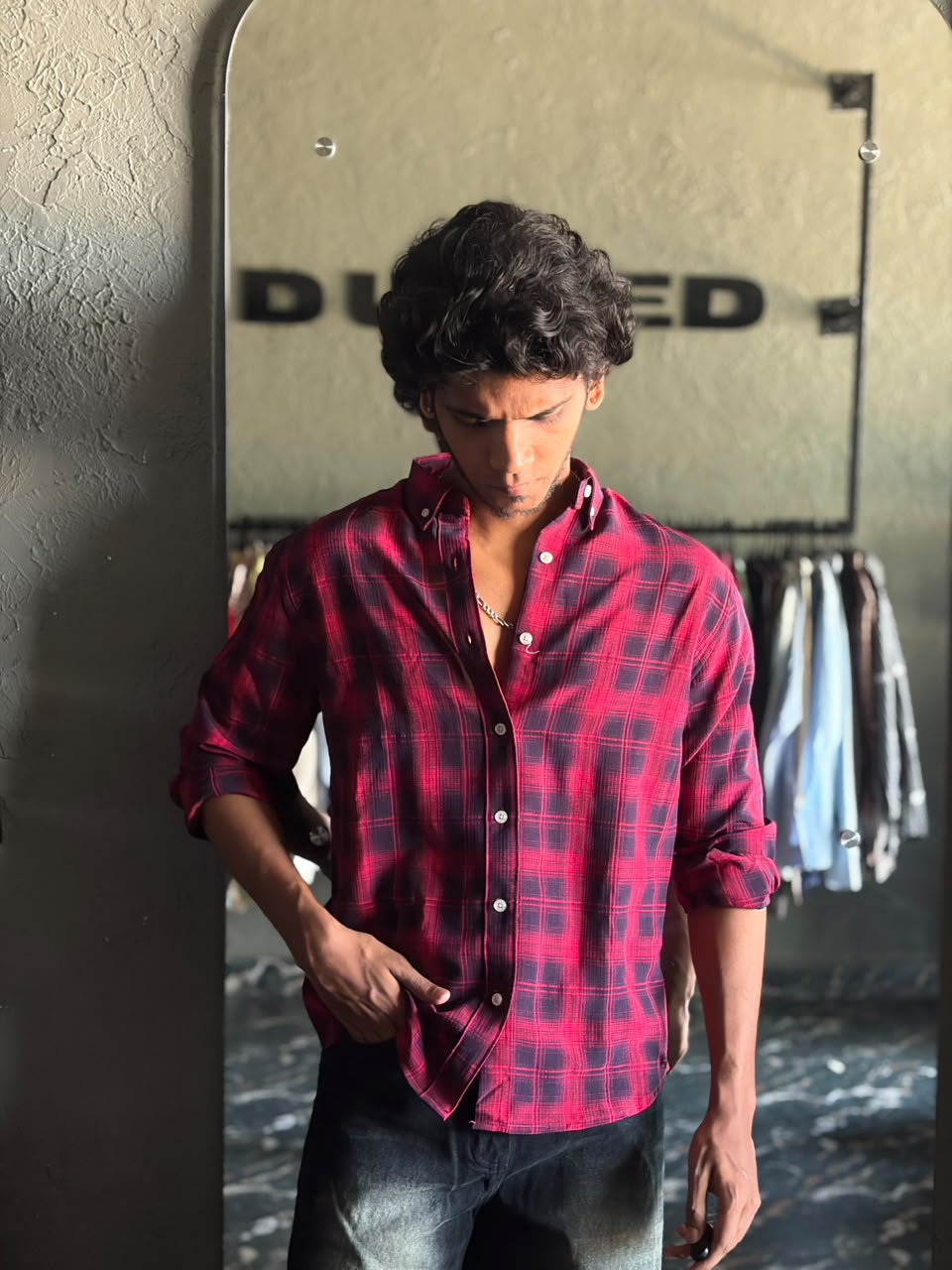 Crimson imp check shirt