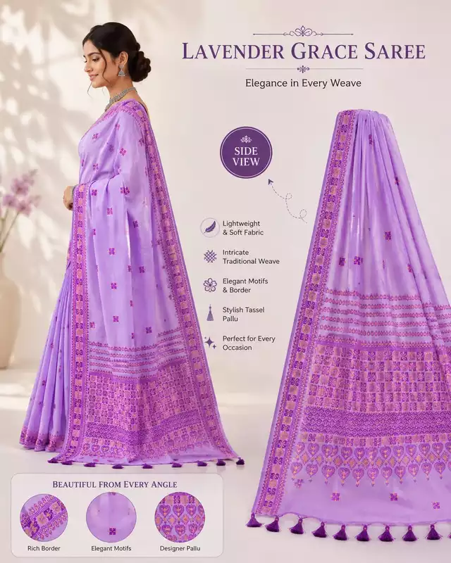 Lavender elegant grace saree