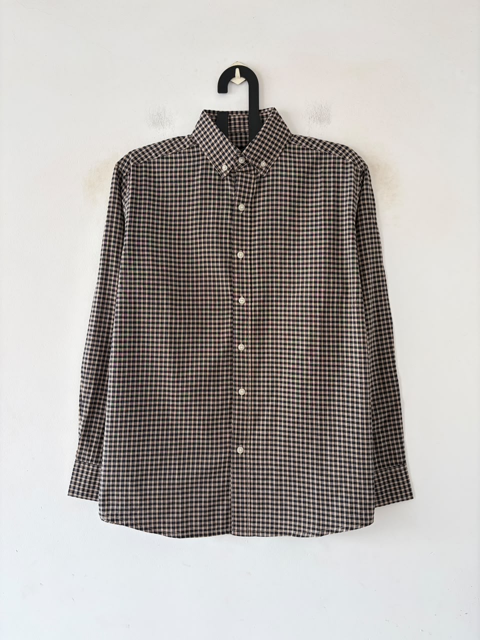 Walnut brown micro check shirt
