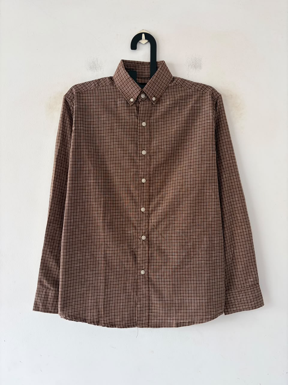 Mocha brown micro check shirt