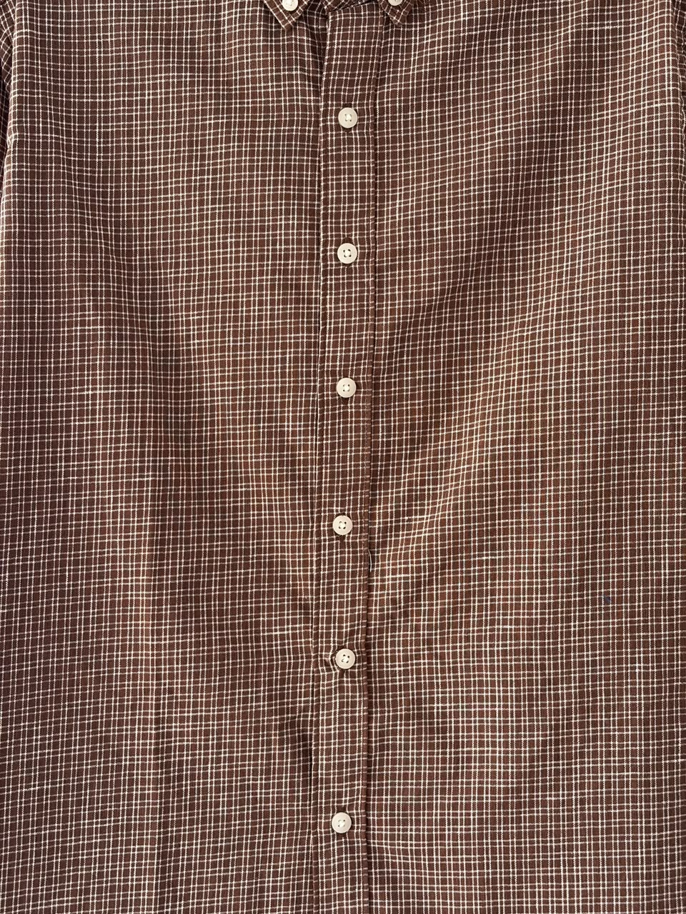 Mocha brown micro check shirt