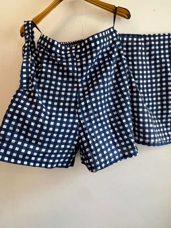 Nikki's Overlap Skort - Blue Gingham