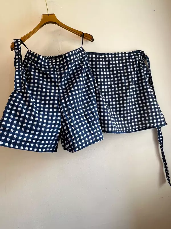 Nikki's Overlap Skort - Blue Gingham