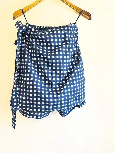 Nikki's Overlap Skort - Blue Gingham