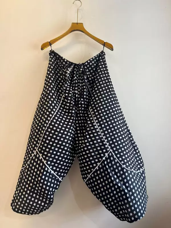 Amber's Free-Size Cocoon Pants - Black Gingham