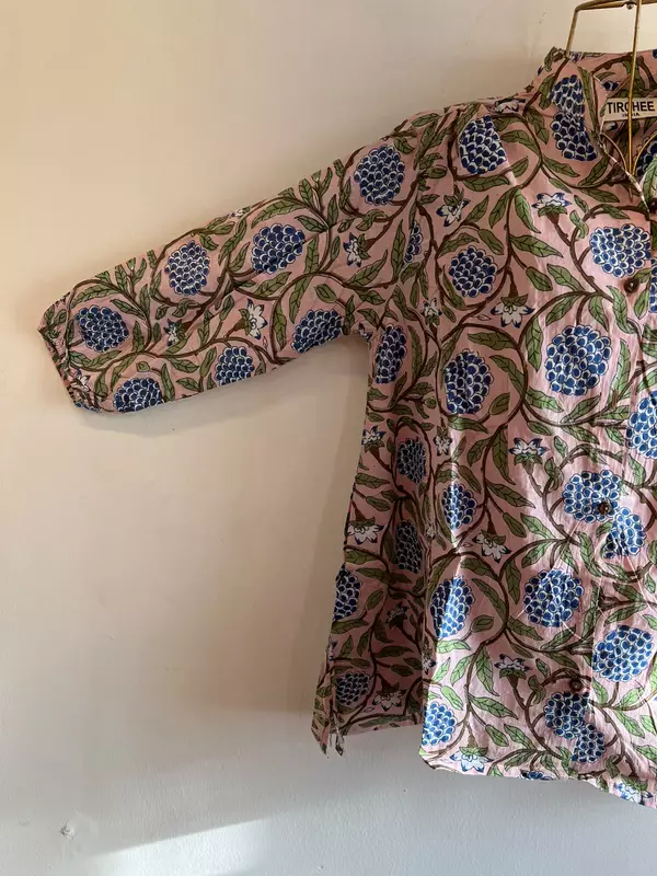 Sufi's Buttoned-Down Collared Shirt - Soft Pink & Grapes