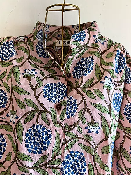 Sufi's Buttoned-Down Collared Shirt - Soft Pink & Grapes
