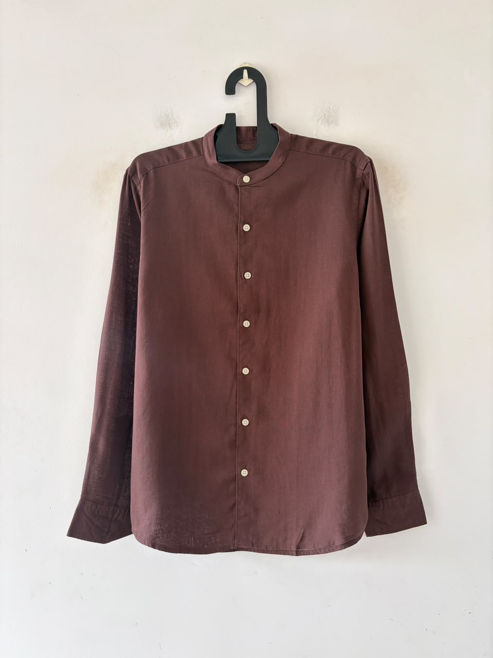 Cocoa crest linen mandarin