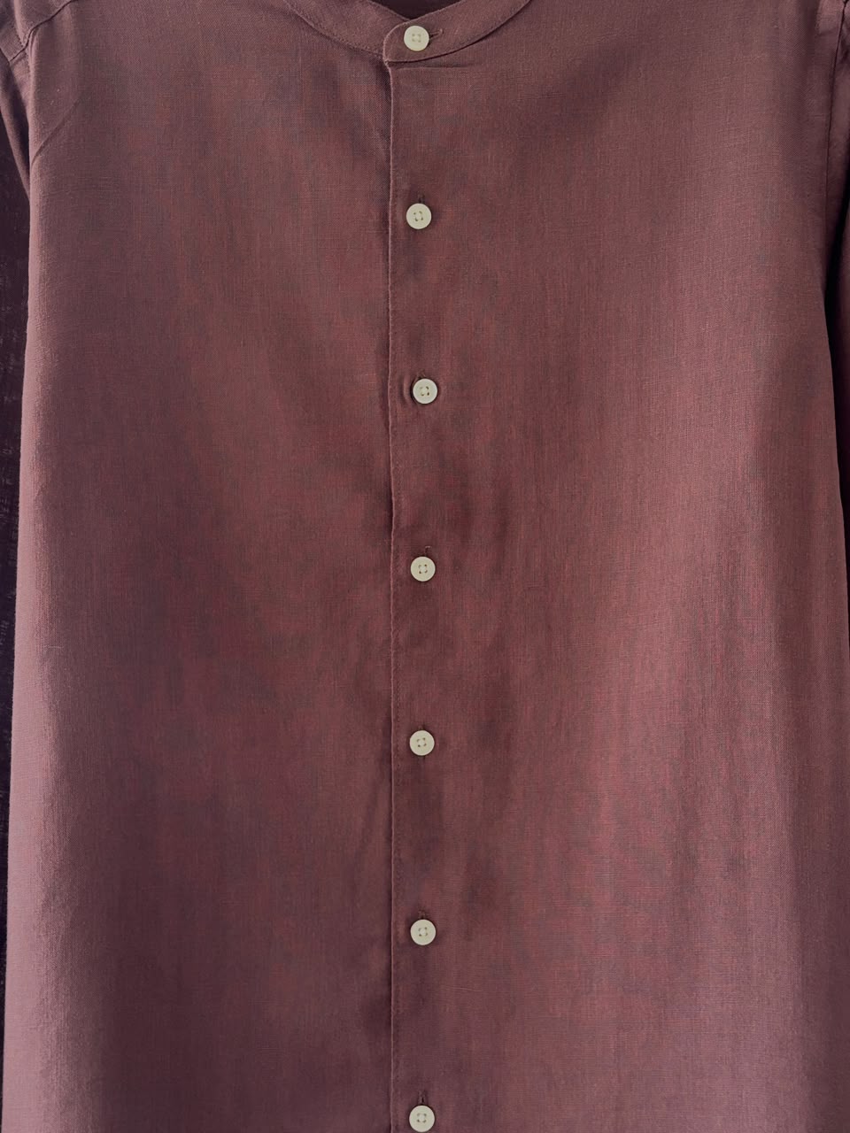 Cocoa crest linen mandarin
