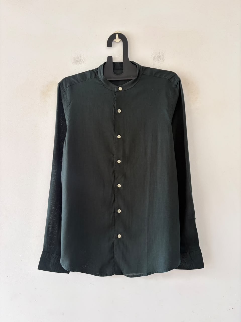 Deep emerald linen mandarin